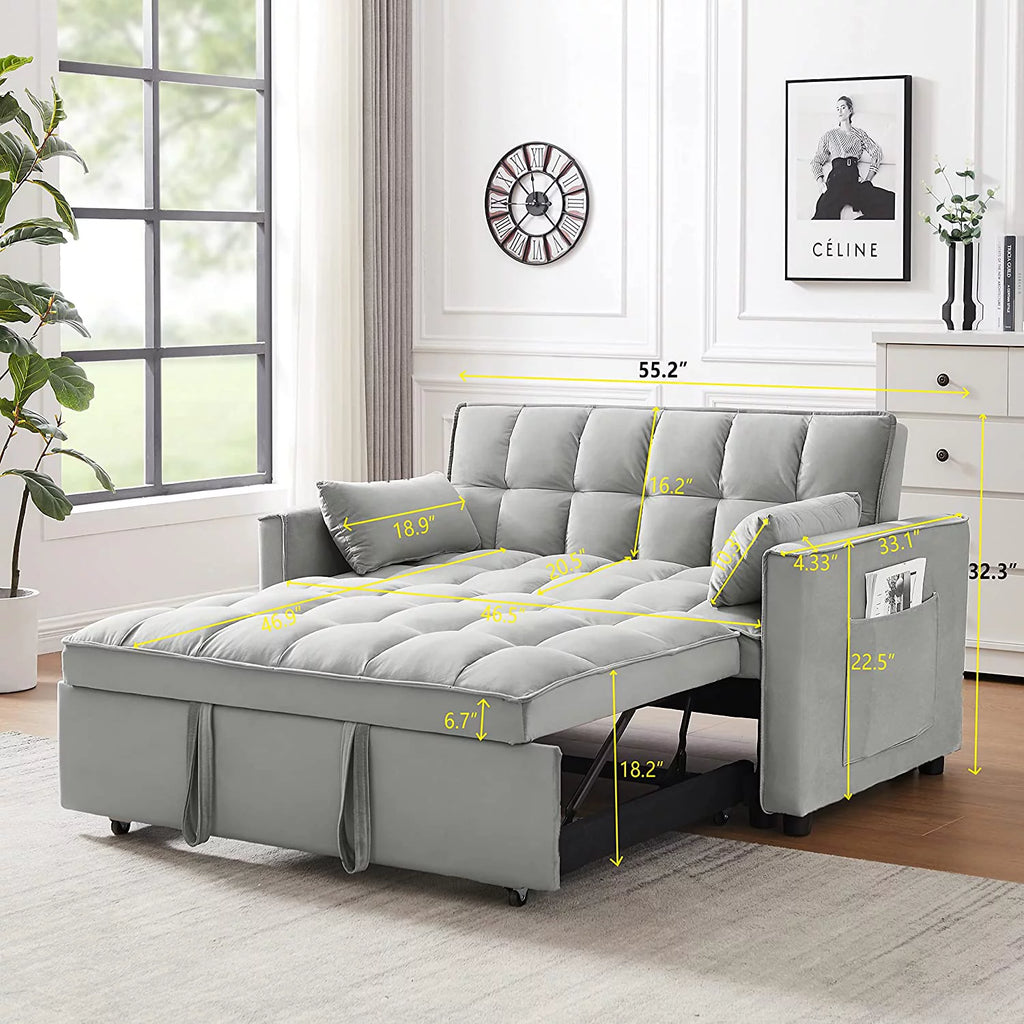 Velvet Loveseat Sofa Couch With Toss Pillows Y355859