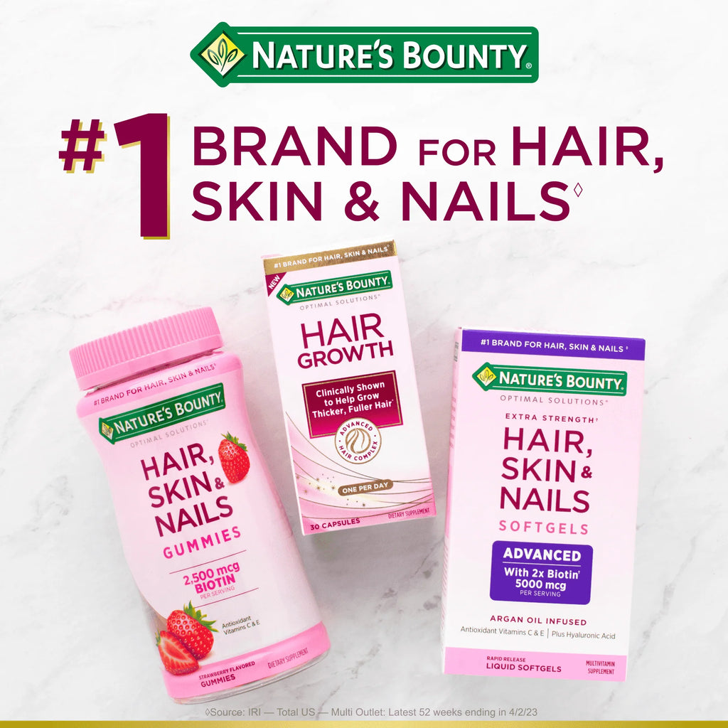 Advanced Hair, Skin and Nail Biotin & Vitamins A, C, & E Softgels, 120 Ct F4178