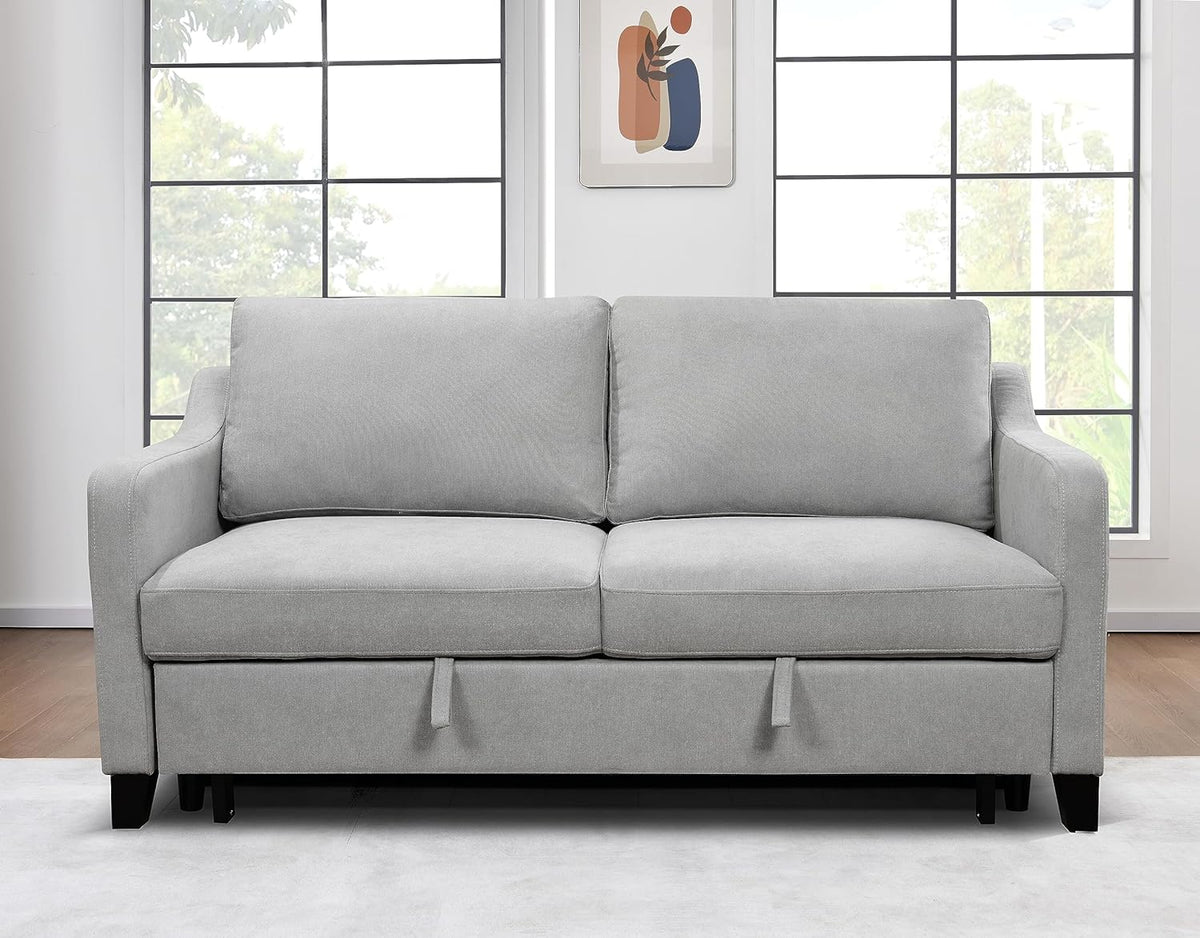 Light Gray Queen Sleeper Sofa Bed with Pullout Bed M245014