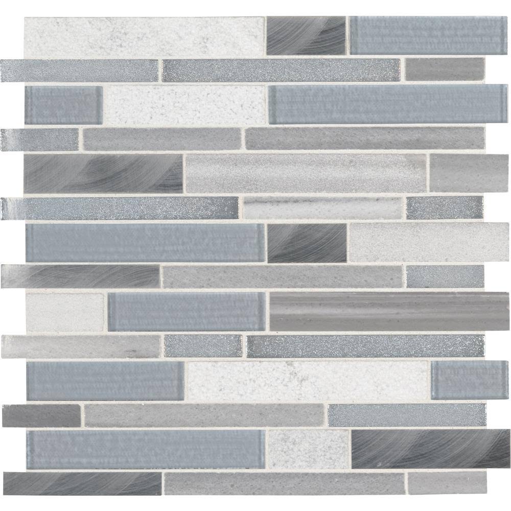 12 in. x 12 in. Glass Stone Metal Mosaic Tile A563