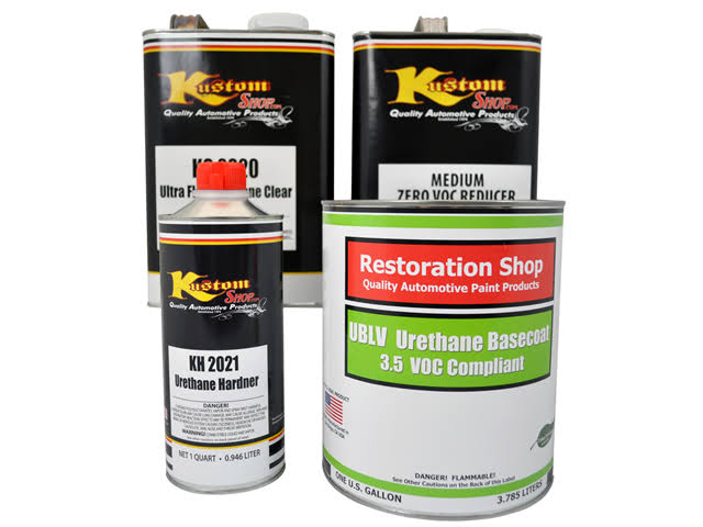 Gold Metallic Low VOC Urethane Basecoat Clearcoat Auto Paint Medium Gallon Kit S84642