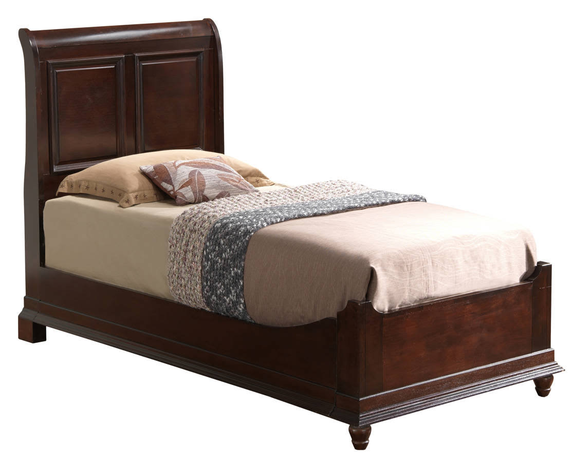 Twin Sleigh Bed in Cappuccino O5549