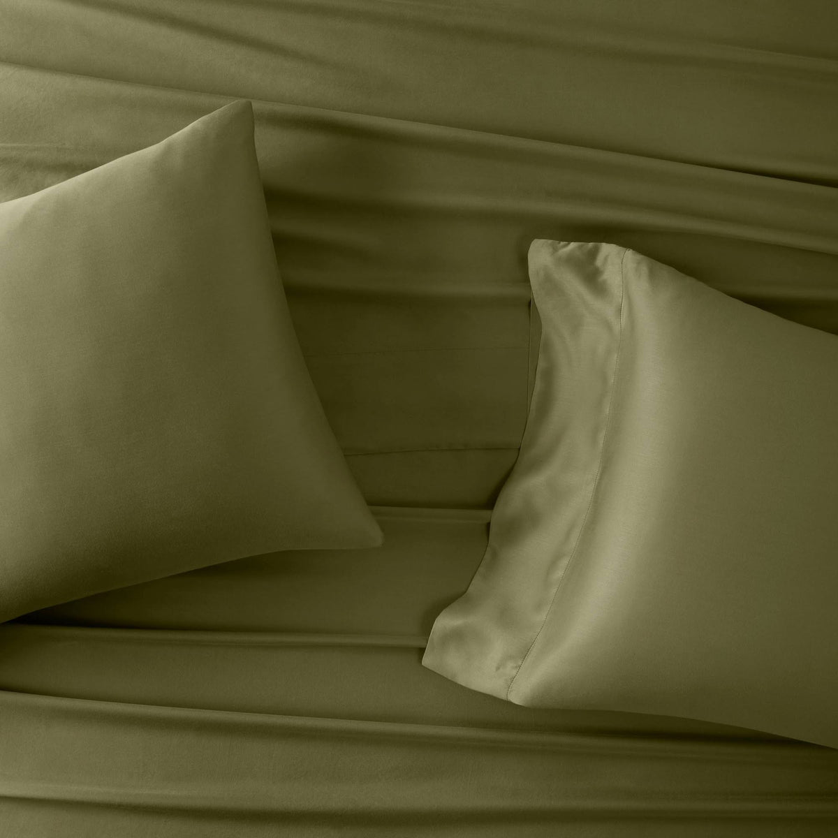400 Thread Count Washed Lyocell Sheet Set Moss Green Q9426