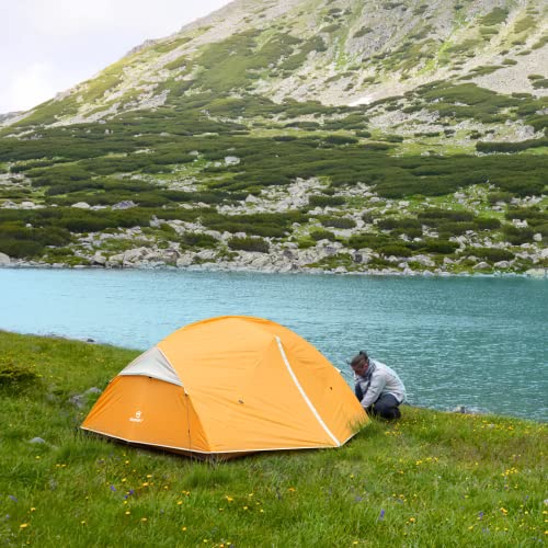 Lightweight Backpacking Tent for 2-3 Person, Waterproof Windproof Double Layer J3660