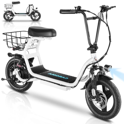 500W/800W/1200W Electric Scooter with Seat, 14" Fat Tire, Foldable Electric Scooter E80927
