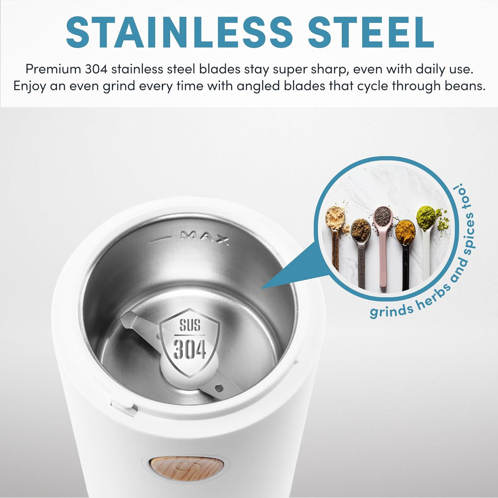 White 40g Mini Electric Coffee Grinder H4316