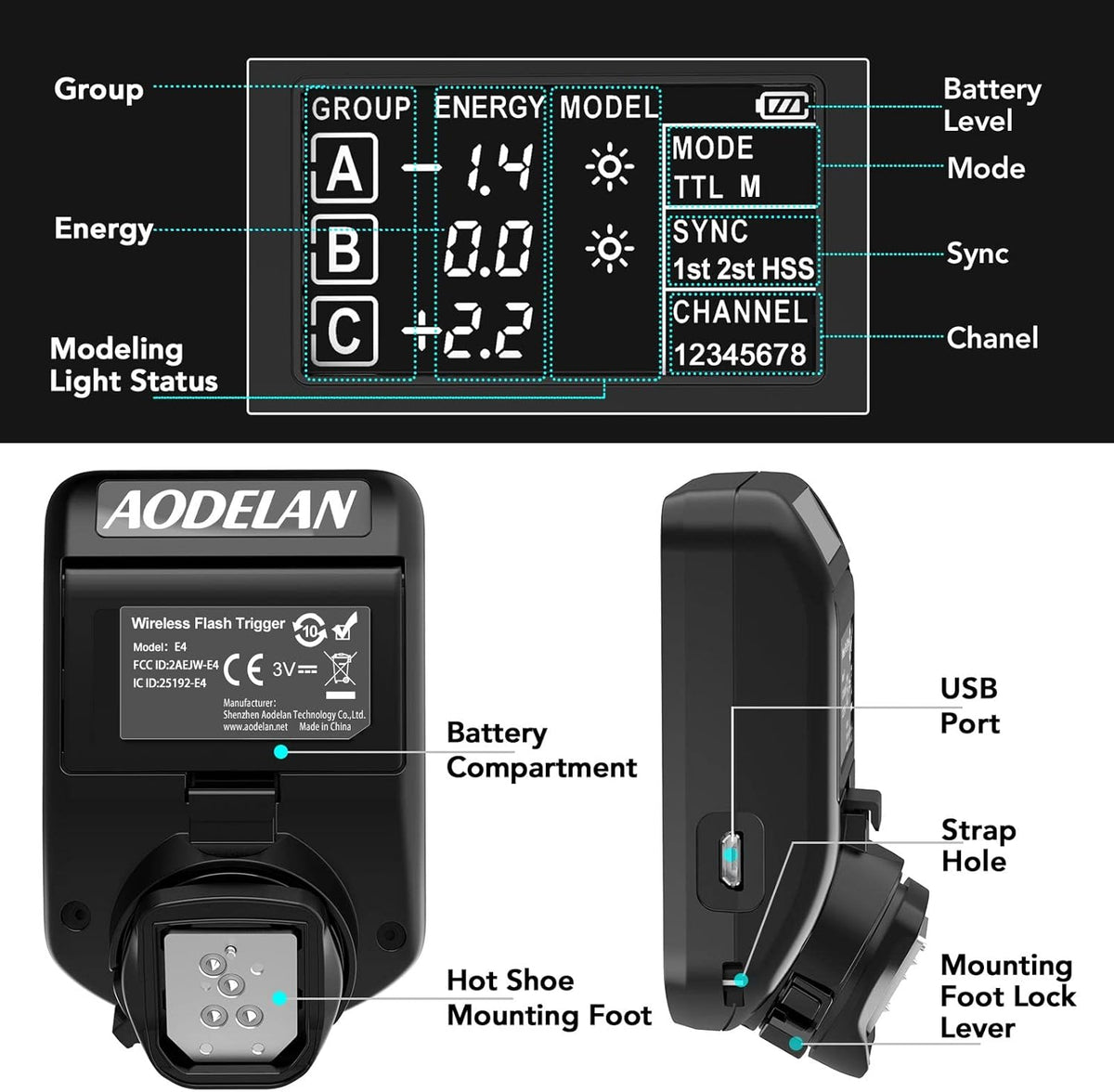 TTL Flash Trigger for Olympus Cameras, 1/8000s HSS F884