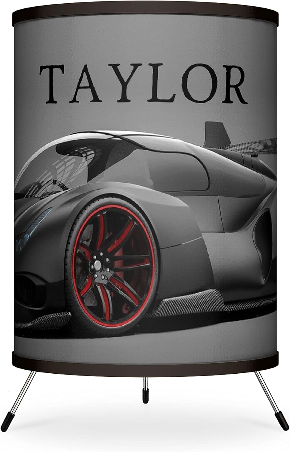Orange Race Car Printed Tripod Table Lamp X54731