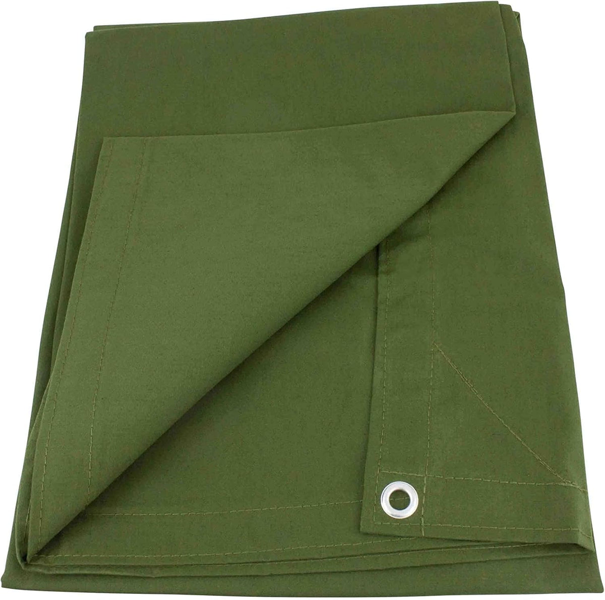 Green Canvas Tarp 12oz Heavy Duty Water Resistant 10' x 16' Pack of 2 I38401