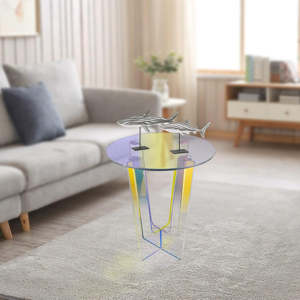 Acrylic Side Table with Storage Shelf Y799