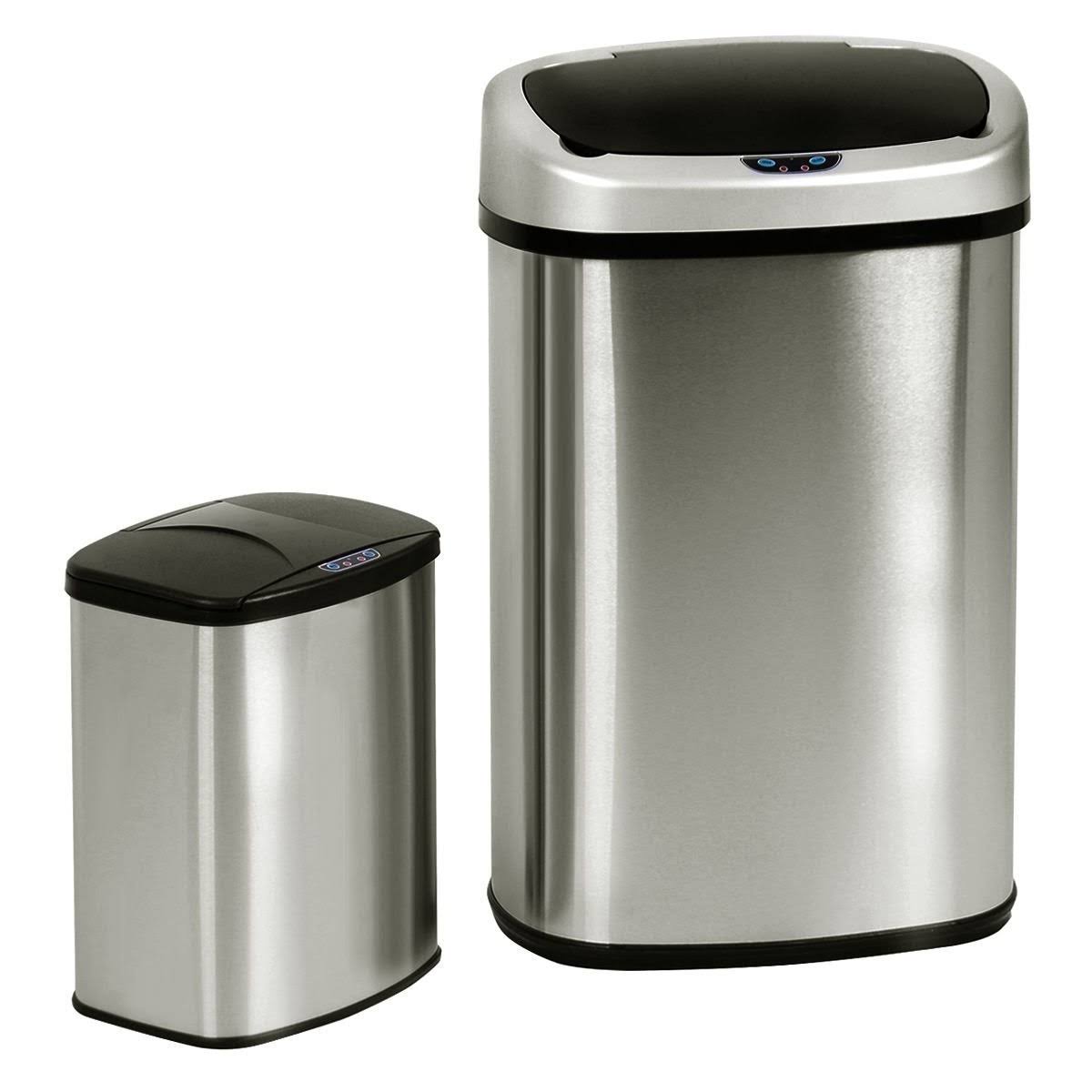 Set of 2 Touch-Free Motion Sensor Trash Cans U212