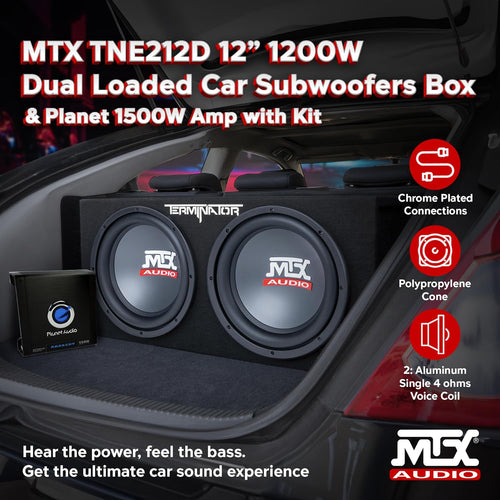 12" 1200 Watt 4 Ohm Dual Loaded Car Audio Subwoofer Package with Sub Enclosure B926