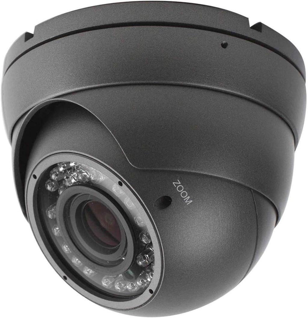 Analog CCTV Security Dome Camera HD 1080P 4-in-1 2.8mm-12mm Varifocal Lens Weatherproof Metal Housing White W18352