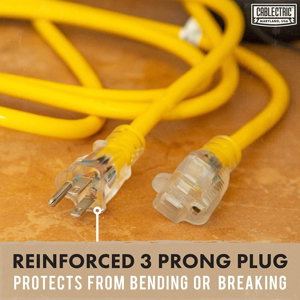75 Ft 10 Gauge Yellow Heavy Duty Extension Cord Z493