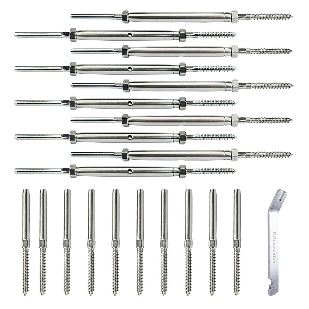 10 Set T316 Stainless Steel Cable Railing Kit O3237