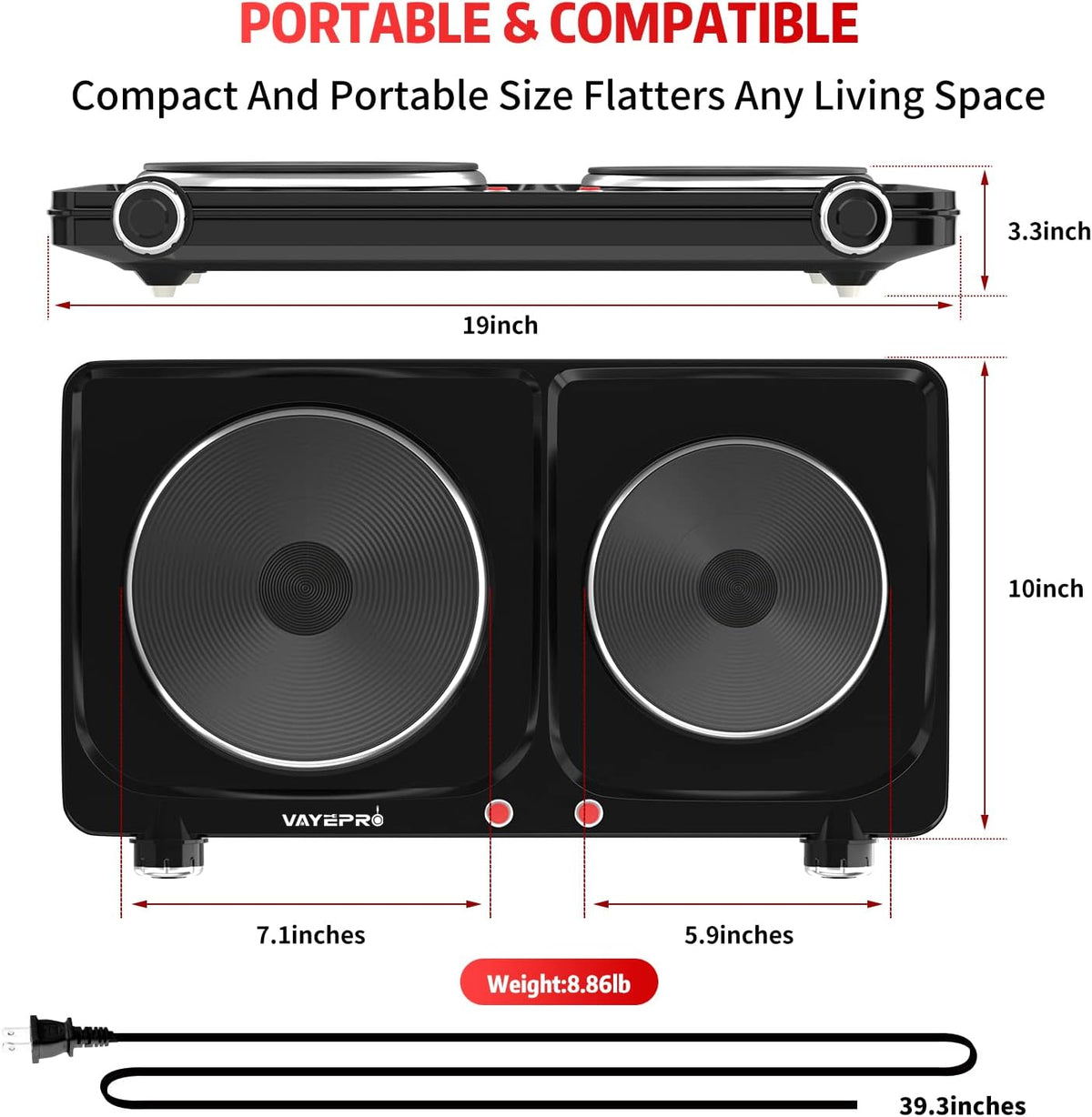 1800W Portable Double Electric Hot Plate G220589
