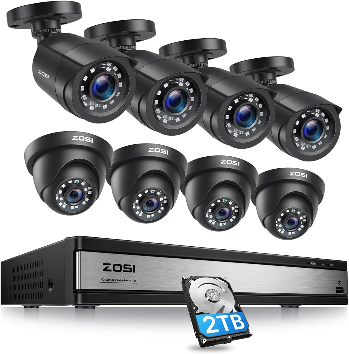 16CH 1080P Security Camera System with 2TB Hard Drive K804