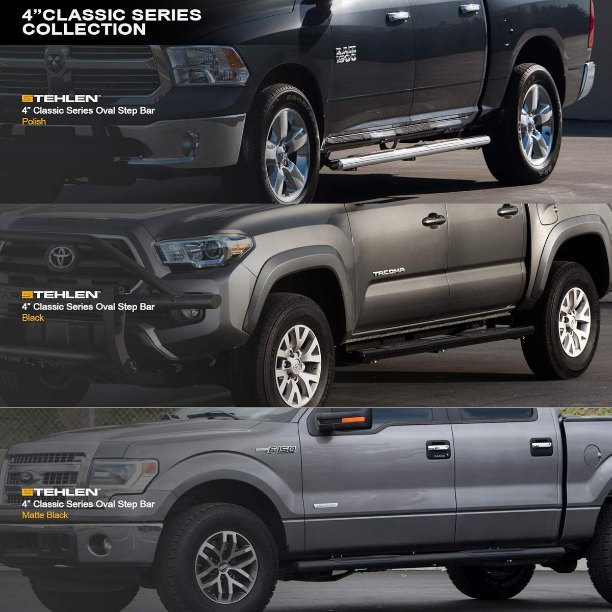 Stainless Steel 4 Oval Side Step Nerf Bars G579