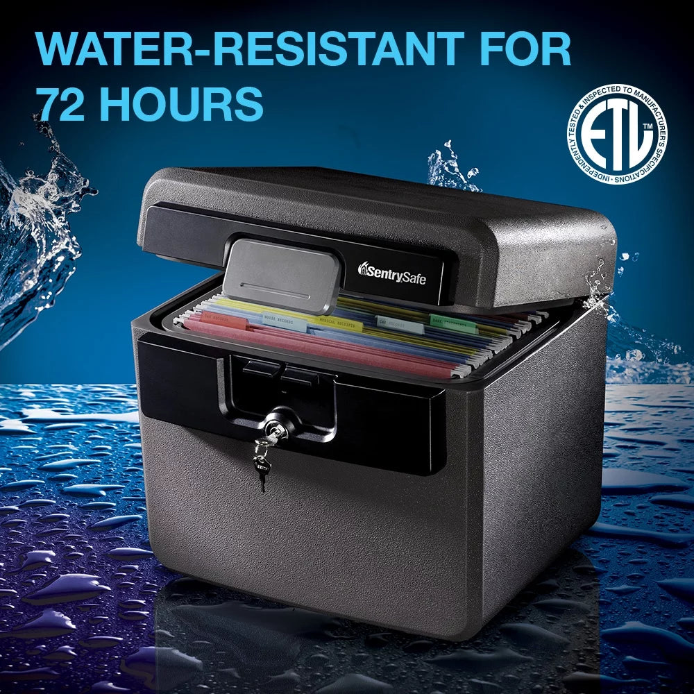 Fire-Resistant Water-Resistant Key Lock Safe Box 0.65 cu. ft. J96998