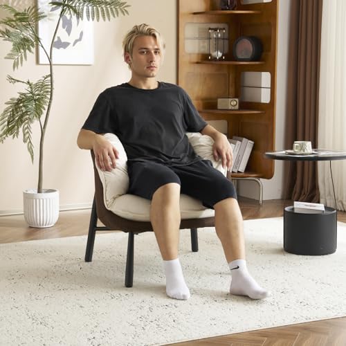 Black & Gray Velvet Barrel Chair with Metal Legs S948599