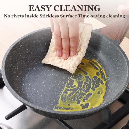 Nonstick Ceramic Frying Pan Skillet with Lid, 12.5 Inch U210