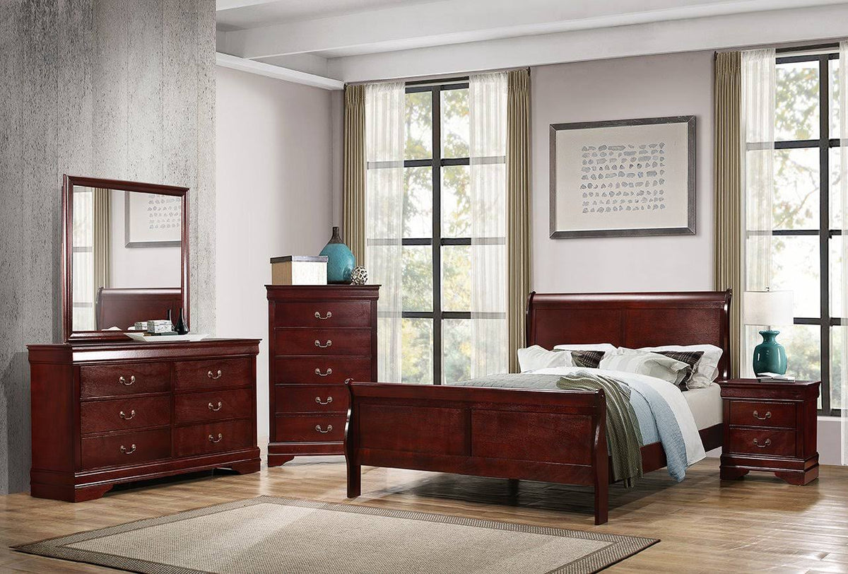 Cherry Full Sleigh Bed H70896