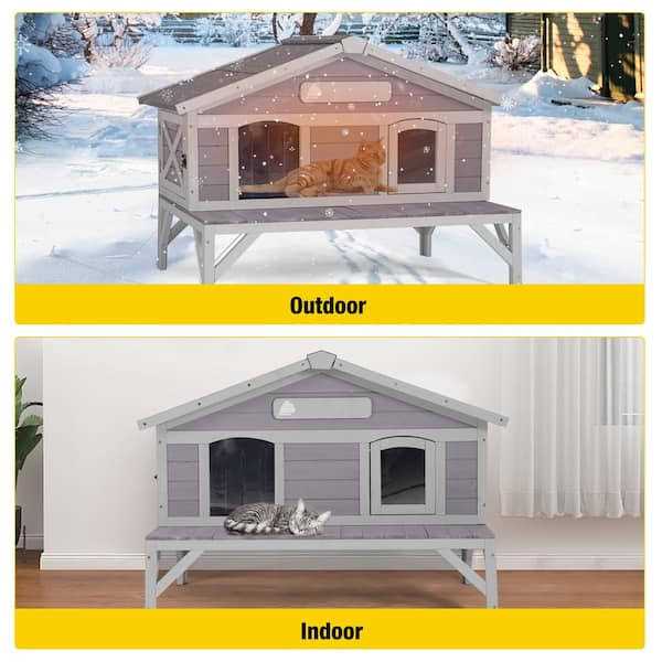Wooden Cat House Y90273