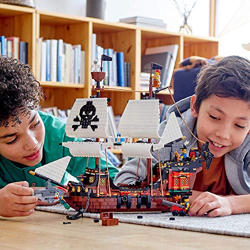 LEGO Creator 3 in 1 Pirate Ship Building Set, 4 Minifigures, Shark Toy, Ages 9+ W963312