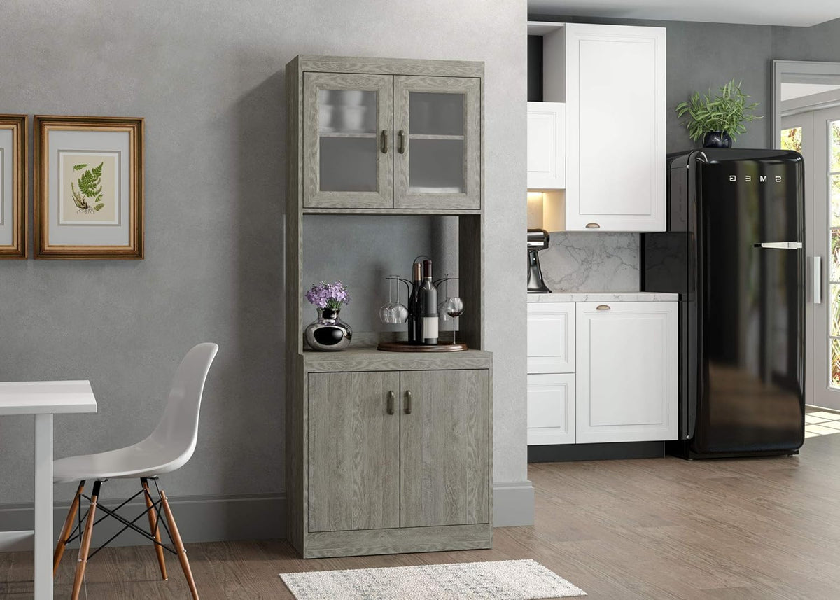 Microwave Cabinet with Double Glass Doors R355195