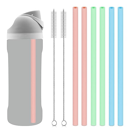 3pcs Reusable Straws with Cleaning Brush J12364