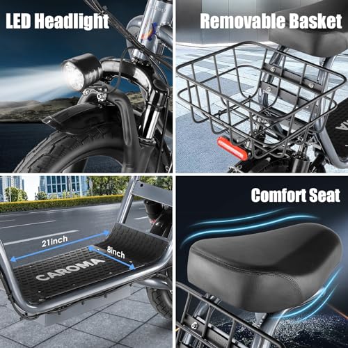 500W/800W/1200W Electric Scooter with Seat, 14" Fat Tire, Foldable Electric Scooter E80927