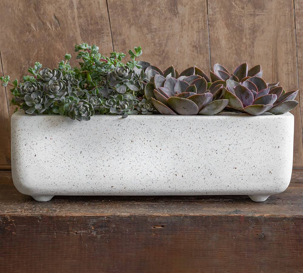 White Fiber Cement Cachepot V626321