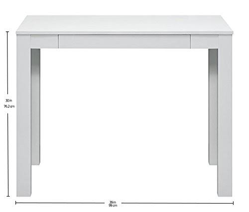 White Parsons Desk with Drawer L4526