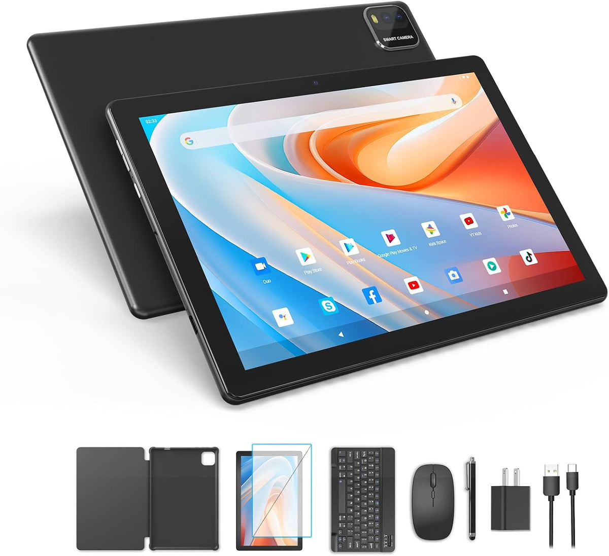 6GB RAM 64GB ROM 10 inch Android Tablet with Keyboard I654