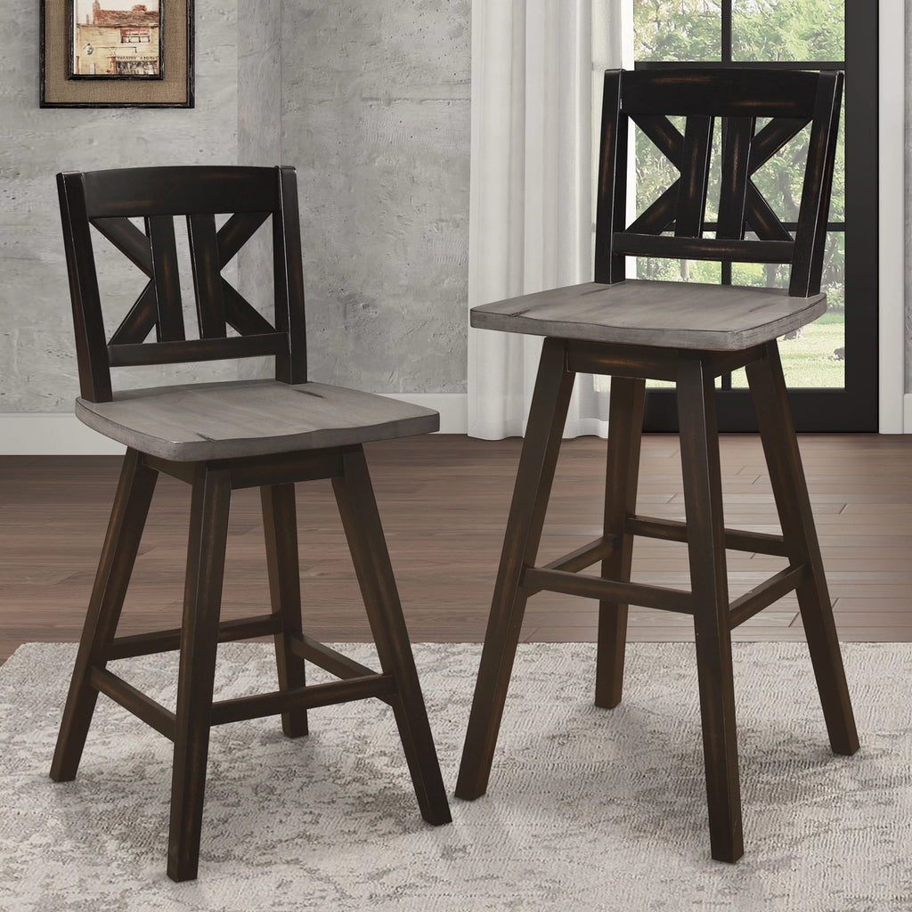 Black Sand-Through Swivel Counter Stool C664