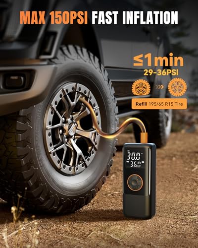 Portable Air Compressor Tire Inflator 150PSI Cordless S907241