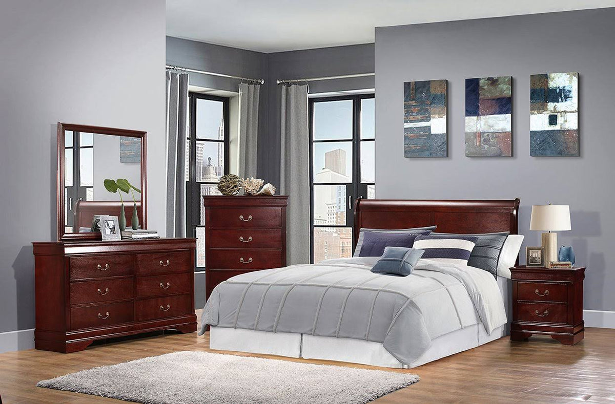 Cherry Full Sleigh Bed H70896