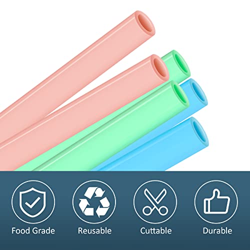 3pcs Reusable Straws with Cleaning Brush J12364