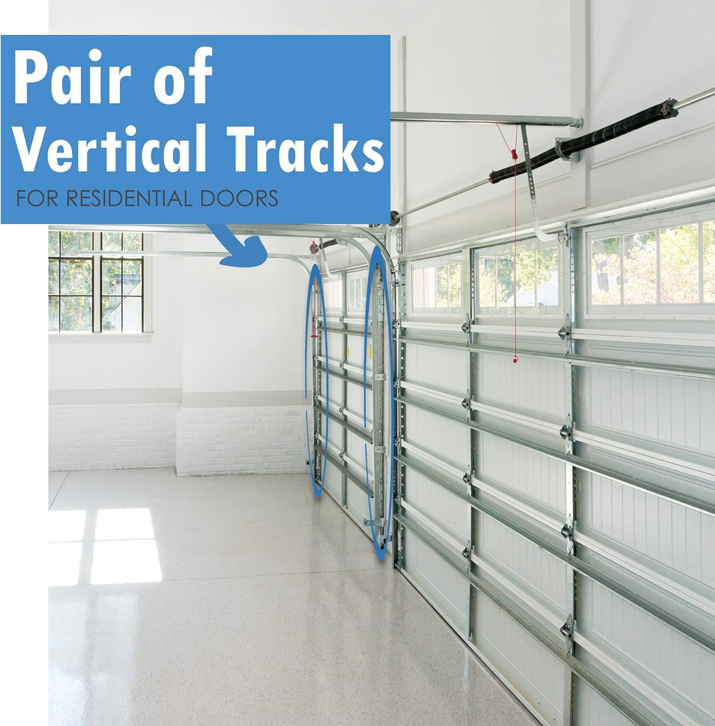 Set of Left and Right Galvanized Steel Garage Door Vertical Track for 7 Foot Tall J15367
