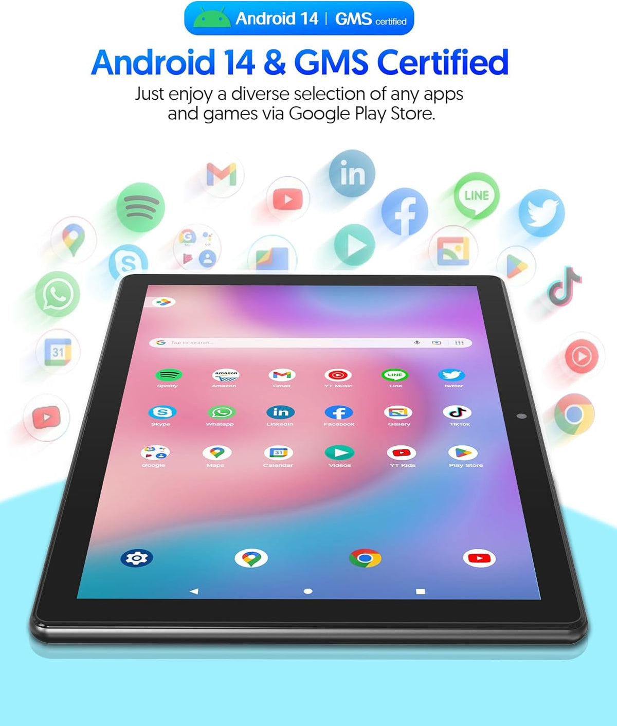 6GB RAM 64GB ROM 10 inch Android Tablet with Keyboard I654