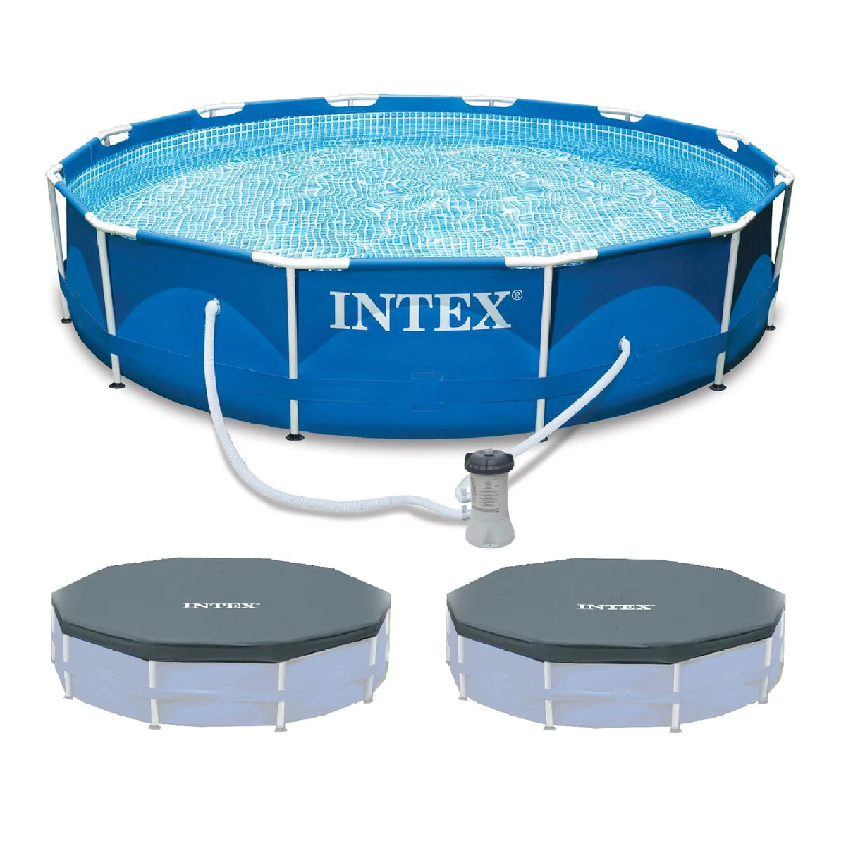 12'x30 Metal Frame Swimming Pool with Filter Pump W82868