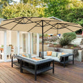 13FT Double Sided Patio Umbrella with Crank Handle Q54667