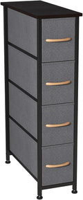 Charcoal Gray/Black 4 Drawer Fabric Storage Tower B519