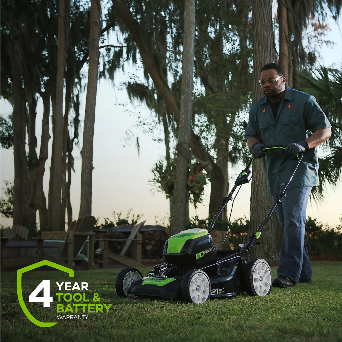 80V 21 Self Propelled Mower 5Ah Battery & Charger F41754