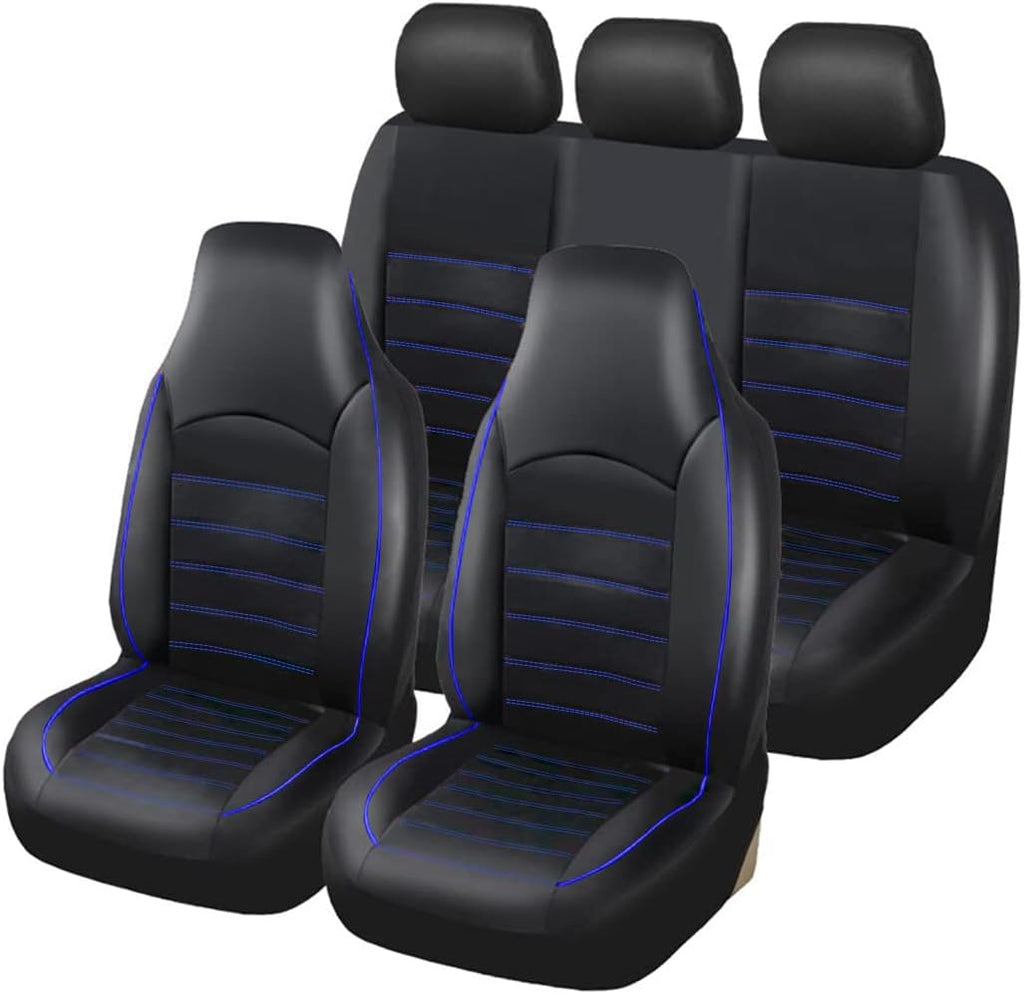 Gray PU Leather Full Set Car Seat Covers V9597