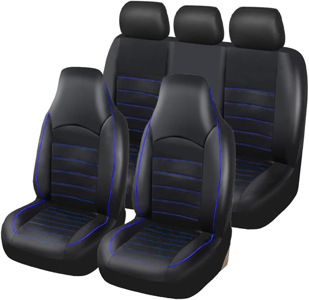 Gray PU Leather Full Set Car Seat Covers V9597
