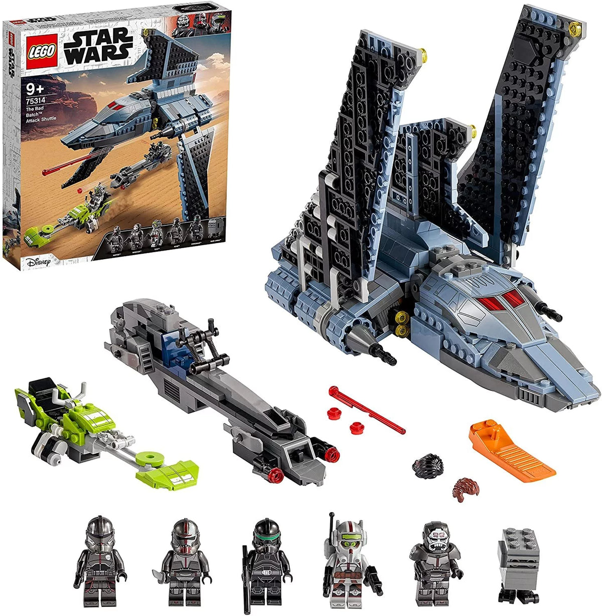 Star Wars Attack Shuttle Building Toy Set with 5 Clones Minifigures F785134