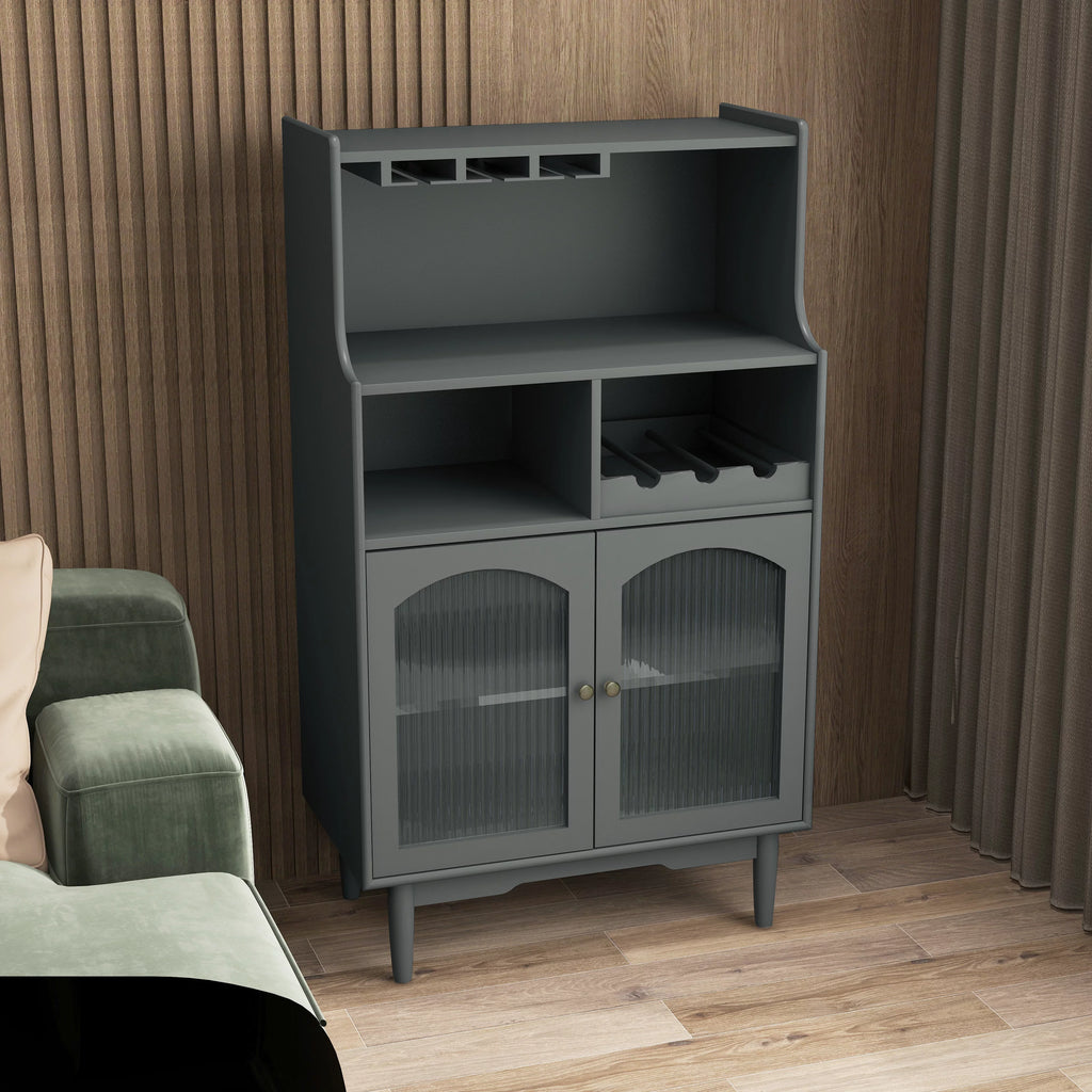 Grey Cabinet with Glass Doors K1184