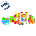 50 Piece Wooden Blocks Zoo Theme Playset H353036