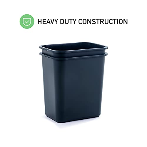 7 Gallon Space Saving Trash Wastebasket, Black (Pack of 12) L49096